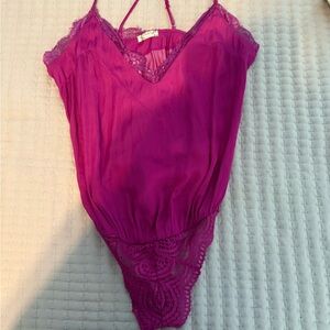 Free People Purple Lace Bodysuit